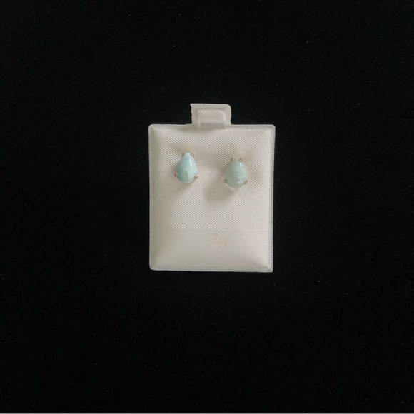 Sterling silver One of a kind Larimar pear shaped earrings - Picture 2 of 8